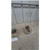 Image 4 : Three Oil Lamps: Two Clear Glass and One Cut Glass Base, All with Clear Glass Chimneys