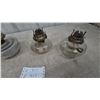 Image 2 : Four Miniature Oil Lamps, Brass Burners and Clear Glass Bases