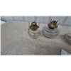 Image 3 : Four Miniature Oil Lamps, Brass Burners and Clear Glass Bases