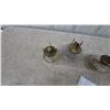 Image 4 : Four Miniature Oil Lamps, Brass Burners and Clear Glass Bases