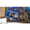 Image 4 : Assorted Hardware: Blue Bins of Fasteners, Washers, Clamps, Brackets, and More. 3 boxes full