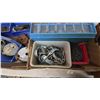 Image 5 : Assorted Hardware: Blue Bins of Fasteners, Washers, Clamps, Brackets, and More. 3 boxes full