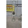 Image 2 : Three Clear Glass Kerosene Lamps with Chimneys and Wicks