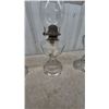 Image 5 : Three Clear Glass Kerosene Lamps with Chimneys and Wicks