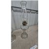 Image 6 : Three Clear Glass Kerosene Lamps with Chimneys and Wicks