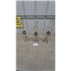 Image 1 : Three Glass Oil Lamps with Chimneys and Burners
