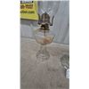 Image 3 : Three Glass Oil Lamps with Chimneys and Burners