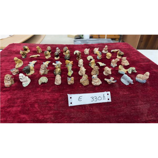 Fifty Wade Whimsies Miniature Ceramic Animal Figurines, Bears, Foxes, Birds