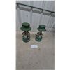 Image 1 : Two Coleman Model 220F Lanterns, Green, with Red and White Dials, no glass
