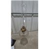Image 8 : Two Kerosene Lamps: One parlour with Blue and White Painted Base, One Clear Glass Base