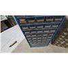 Image 4 : Two Multi-Drawer Small Parts Organizers, Clear Plastic Bins, and Assorted Hardware