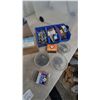 Image 8 : Two Multi-Drawer Small Parts Organizers, Clear Plastic Bins, and Assorted Hardware