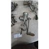 Image 6 : Lot of 5 Vintage Cast Iron Hand-Crank Meat Grinders, including Keen Kutter No. 10 and No. 12