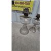 Image 2 : Four Clear Glass Oil Lamps with Metal Burners and Wicks