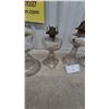 Image 3 : Four Clear Glass Oil Lamps with Metal Burners and Wicks