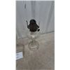 Image 5 : Four Clear Glass Oil Lamps with Metal Burners
