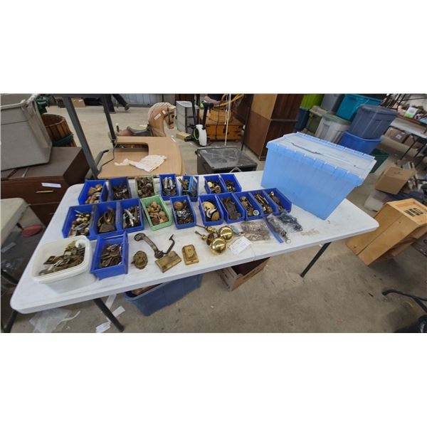 Assorted Hardware: Door Knobs, Latches, Hinges, Casters