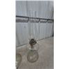Image 10 : Three Clear Glass Oil Lamps with Chimneys and Wicks