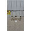 Image 1 : Three Clear Glass Oil Lamps with Chimneys and Wicks