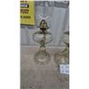 Image 3 : Three Clear Glass Oil Lamps with Chimneys and Wicks