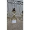 Image 5 : Three Clear Glass Oil Lamps with Chimneys and Wicks