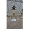 Image 6 : Three Clear Glass Oil Lamps with Chimneys and Wicks