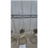 Image 7 : Three Clear Glass Oil Lamps with Chimneys and Wicks
