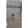 Image 8 : Three Clear Glass Oil Lamps with Chimneys and Wicks