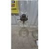 Image 3 : Three Clear Glass Kerosene Lamps with Chimneys and Burners