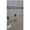 Image 6 : Three Clear Glass Kerosene Lamps with Chimneys and Burners