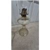 Image 7 : Three Clear Glass Kerosene Lamps with Chimneys and Burners