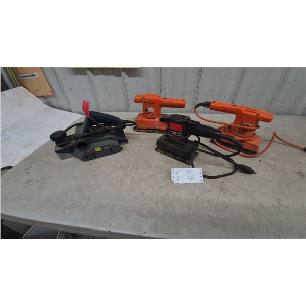 Bosch B1700 Planer; 3 Black and Decker and Craftsman Sanders