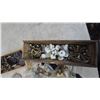 Image 3 : Assorted Vintage Cabinet and Door Hardware: Brass Handles, White Ceramic Knobs, Locks