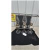 Image 1 : Three Clear Glass Kerosene Lamps with Chimneys and Wicks