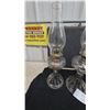 Image 2 : Three Clear Glass Kerosene Lamps with Chimneys and Wicks