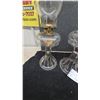 Image 3 : Three Clear Glass Kerosene Lamps with Chimneys and Wicks