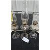 Image 4 : Three Clear Glass Kerosene Lamps with Chimneys and Wicks