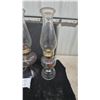 Image 2 : Three Clear Glass Kerosene Lamps with Chimneys and Wicks