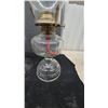 Image 3 : Three Clear Glass Kerosene Lamps with Chimneys and Wicks