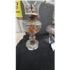 Image 7 : Three Clear Glass Kerosene Lamps with Chimneys and Wicks