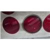 Image 4 : 11 Vintage Red Glass Lenses: 1/2. Glass. 1/2 plastic. 8” diameter