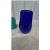 Image 2 : Four Glass lamp fonts Two Dark Blue, One Teal, and One Cobalt Blue