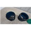 Image 4 : Four Glass lamp fonts Two Dark Blue, One Teal, and One Cobalt Blue