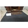 Image 4 : Carved Wood. Gingerbread Mantle Clock with Brass Face and Pendulum, front glass gone