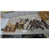Image 1 : Assorted Chisels, Drills, Punches, Screwdrivers, and Eyelet Pliers in Wood Box