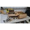 Image 1 : Two Boxes of Lamp Sockets and Parts, Brass Sockets, Wiring, and More. Most Vintage