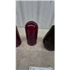 Image 3 : Four Red Glass Light Covers:and lantern fonts