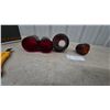Image 6 : Four Red Glass Light Covers:and lantern fonts