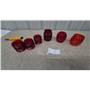 Image 1 : 6 Assorted Red Glass Lantern Globes
