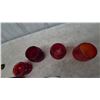 Image 6 : 6 Assorted Red Glass Lantern Globes